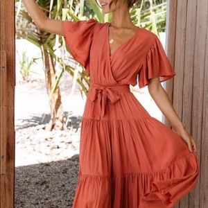 Petal & Pup | Barker Dress in Rust